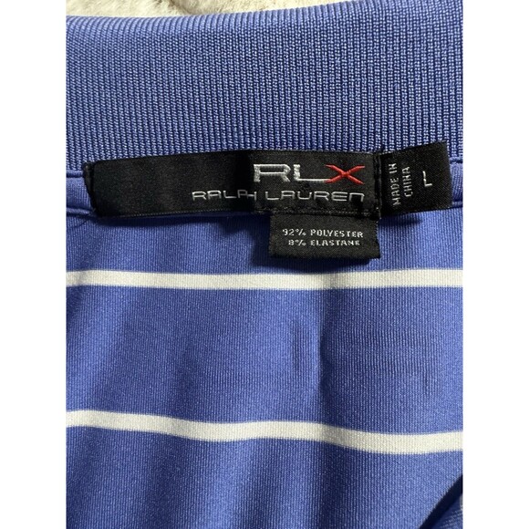 Ralph Lauren RLX Shirt Mens XL Striped Golf Polo Stretch Performance Blue Stripe - Picture 6 of 7